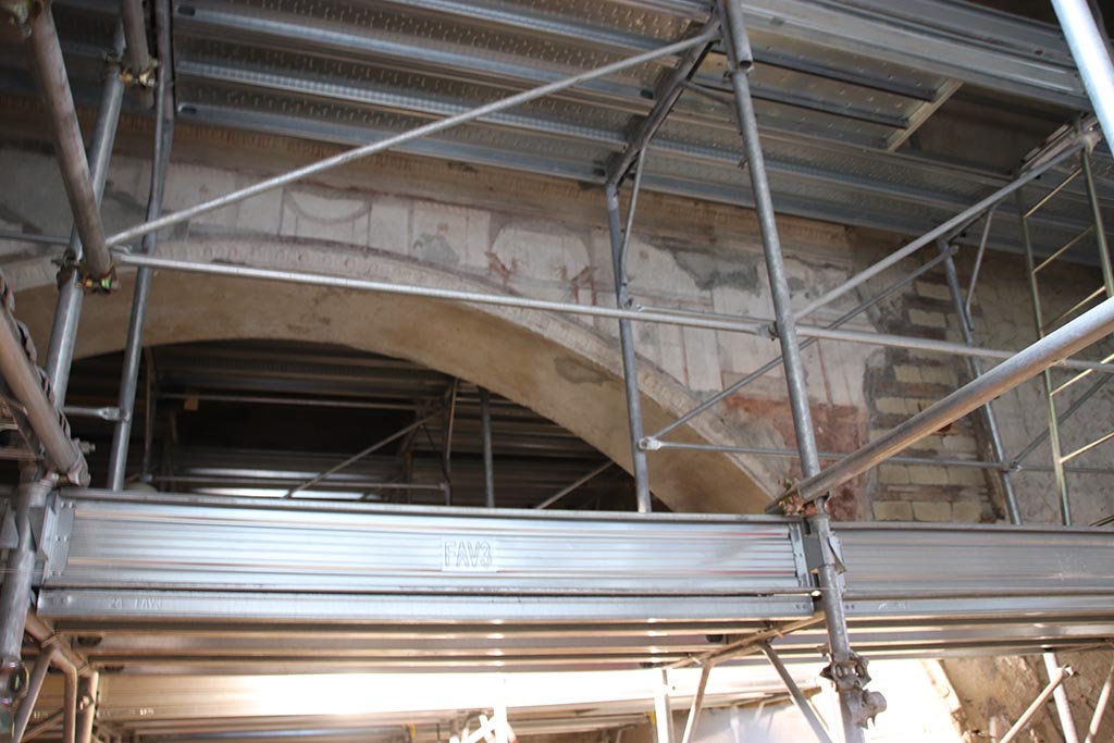Herculaneum Suburban Baths. October 2025. Decoration above the cold pool in the frigidarium. Photo courtesy of Klaus Heese.